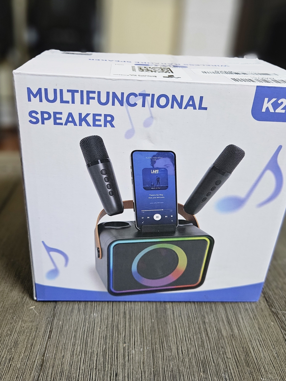 Multifunctional Portable Karaoke Speaker with Mic - Black